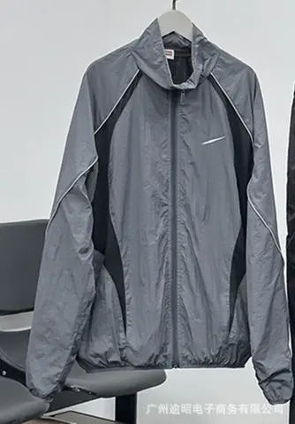 NK Spring Autumn Tracksuit Set with Reflective Details and Windproof Jacket - 8