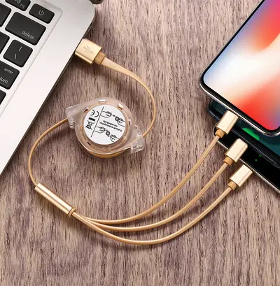 Stokta bir-üç kristal geri çekilebilir veri kablosu üçü bir arada şarj kablosu hızlı şarj USB özel logo hediye - 10