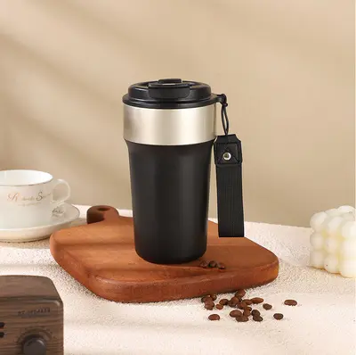 Einfache doppelwandige Kaffee-Thermoskanne 316 Edelstahl Kaffeebecher hochwertig tragbar Geschenk Wassertasse mit individueller Logo-Anpassung - 13