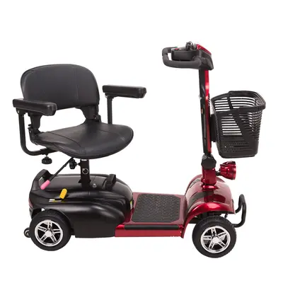 Foldable Four-Wheel Electric Mobility Scooter for Elderly and Disabled, Lightweight