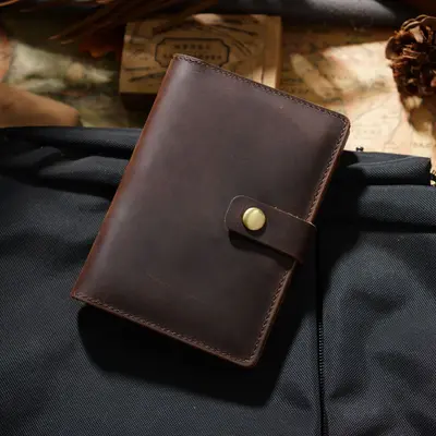 Crazy Horse leather passport holder, vintage multifunctional