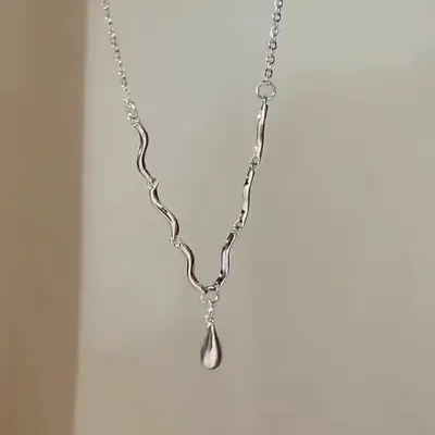 Kelebek yay kolye, gümüş zincir, kadın - 13