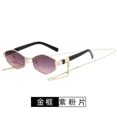 Women's Polygon Metal Sunglasses Ins Style Fashion Accessory - 11