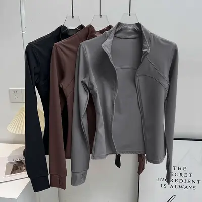 Women's yoga jacket, fleece, slim fit - 9