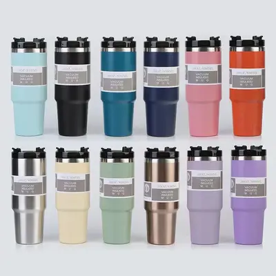 304 Stainless Steel Portable Sports Straw Cup, Large Capacity