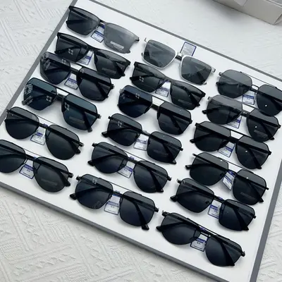 Herrensonnenbrillen, Nylon polarisiert, UV-Schutz, Edelstahlrahmen, Sehstärkenlenses