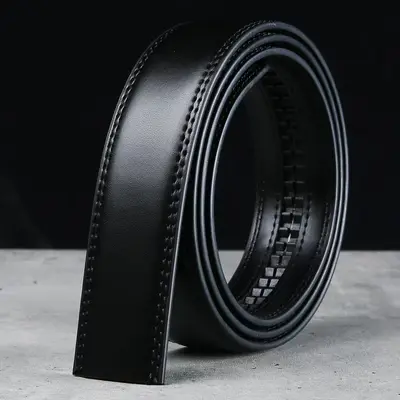 Kopflose Ledergürtel 3,0 Breite Herrenleder ohne Kopf automatische Schnalle reines Rindsleder Hosen Ledergürtel Trend ohne Schnalle kopflos - 8