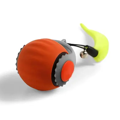 Automatic Electric Cat Teaser Ball with Mouse Wand, Self-Play Exercise Toy