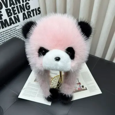 Kadın panda bere ve atkı 2'li set, kış, polar astarlı, rüzgar geçirmez - 8