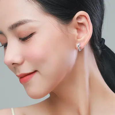 S925 silver earrings, zircon, diamond-look - 2