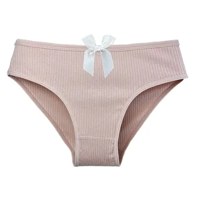 Ribbed Pure Cotton Women's Briefs, Plus Size, Four Seasons - 11