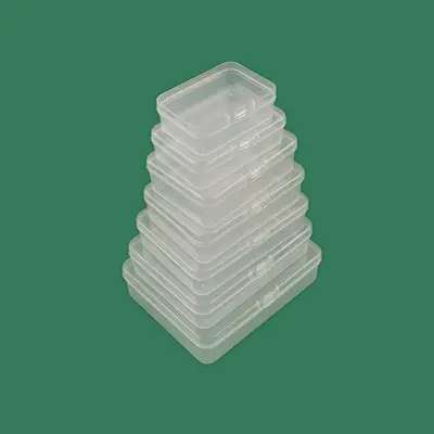 Kapaklı dikdörtgen şeffaf saklama kutusu PP kutu şeffaf plastik kutu 150mm uzunluğunda toptan ambalaj kutusu