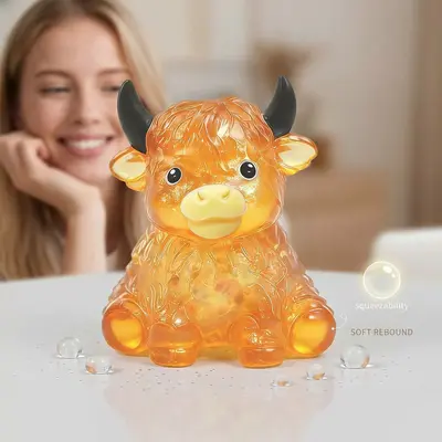 Glitter Highland Cow Squishy Stress Toy, Slow Rebound
