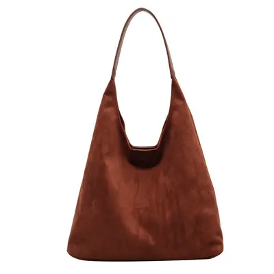 Women's Suede Tote Bag, Large Capacity, 2026 Autumn Winter Model - 7