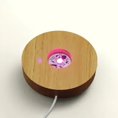 Modern Minimalist Akrilik Kristal Küre Gece Lambası Kauçuk Ağacı Tabanı Ahşap El Sanatları Dekoratif Obje Ahşap Zanaat Ürünü - 9