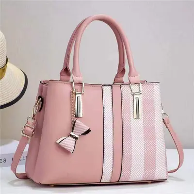Bow Printed Large Women's Shoulder Bag - 8
