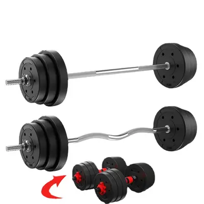Rubber-coated dumbbell set, kettlebell, 10/20/30 kg