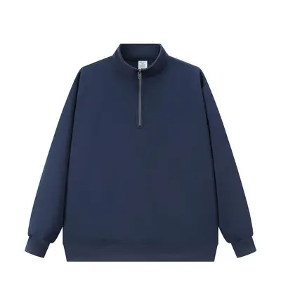 320 g dik yaka yarım fermuarlı sweatshirt, bol kesim, unisex - 7