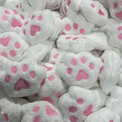 Cat Paw Colorful Plush Doll Cartoon DIY Stuffed Toy Keychain Accessory Filling Material Decoration Shoe and Hat Trim