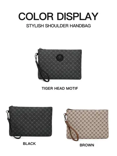 Men's Clutch Bag, Large Capacity Soft Leather Envelope Bag