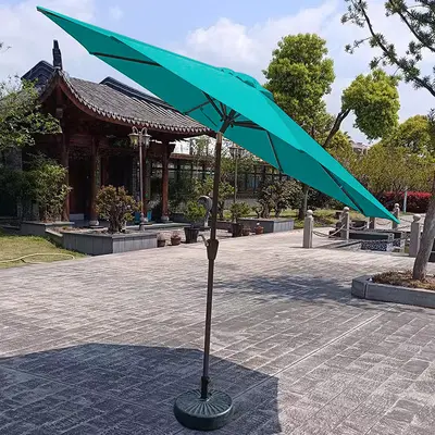 2M Tilting Outdoor Garden Umbrella with Center Pole, Sun and Rain Protection