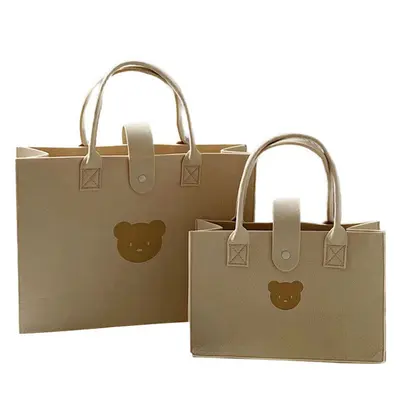 Felt Bear Pattern Everyday Bag, Large Capacity - 6