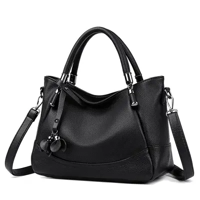 Women's Soft Leather Handbag, Large Capacity, Single Shoulder Strap - 7