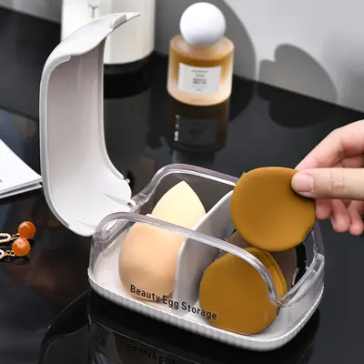Kosmetik-Aufbewahrungsbox, transparent, mit Fächern - 5