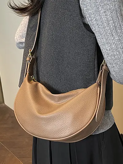 Winter Dumpling Bag Women's Soft Leather Single Shoulder Crossbody Bag - 5