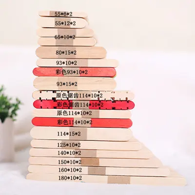 Ahşap Dondurma Çubuğu DIY El Sanatları Malzemesi 100 Adet