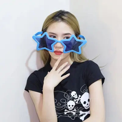 Plastic Funny Party Glasses, Large Peach, Heart and Star Shaped - 7