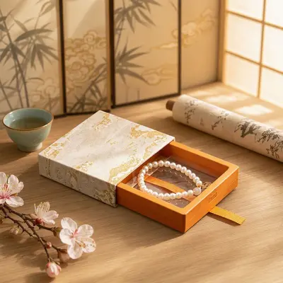 In Stock Gold-Plated Jewelry Box PE Film Storage Box Crystal Bracelet Packaging Box Drawer Suspension Box Beaded Bracelet Box - 10