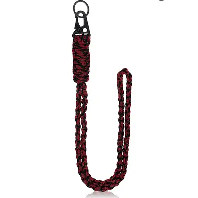 Heavy-Duty Braided Paracord Neck Lanyard Keychain for Outdoor Use - 11