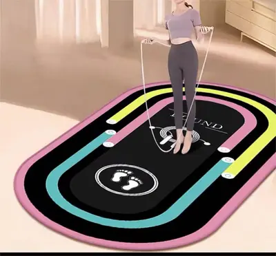 Home Fitness Floor Mat, Soundproof Shock-Absorbing Anti-Slip Mat for Jump Rope