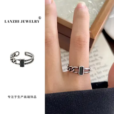 Lanzi beliebter Ring aus Thai-Silber für Damen, minimalistisches Design, vielseitig kombinierbar, stapelbar, 925er Silberschmuck