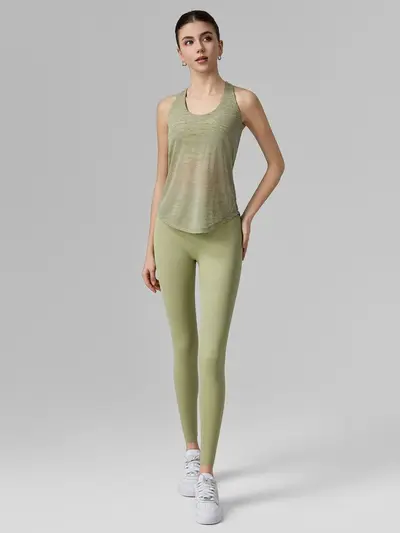 Women's Two-Piece Yoga Set, Fixed Cup Top, Lycra Leggings - 6