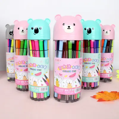 Kreative Teddybär Aquarellstifte, abwaschbar, Malstiftset 12/18/24/36 Farben Großhandel Aquarellstifte
