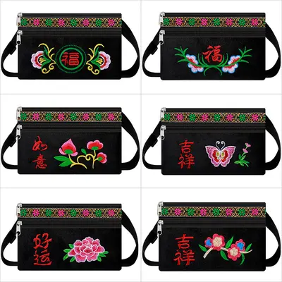 Bestickte Damen-Umhängetasche im ethnischen Stil, Gürteltasche - 10