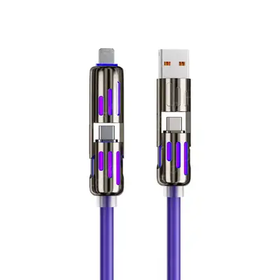 Neues 240W LED-Lichtsäule 4-in-1 Schnellladekabel Type-C Schnellladekabel für Apple, Huawei und Android Universal - 6
