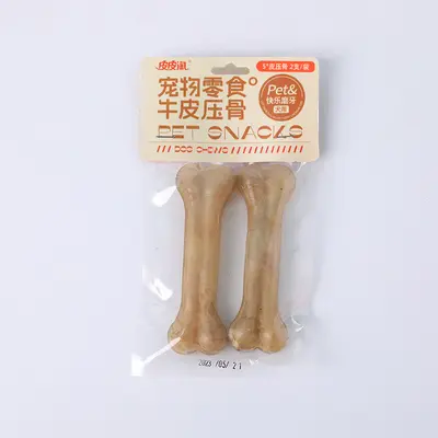 Pressed Cowhide Dog Chew Bone, Dental Cleaning Durable Treat - 10