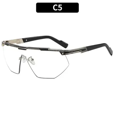 Unisex-Sonnenbrille mit Halbrahmen im Punk-Sportstil, bunt, trendig - 10