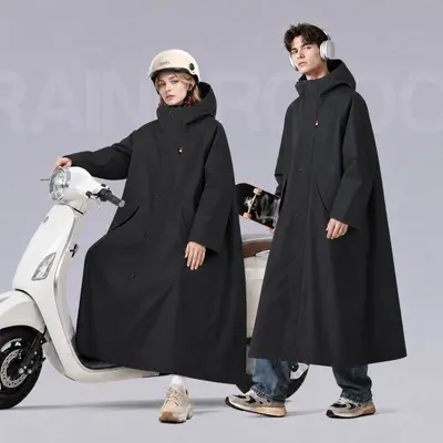 Electric Vehicle Raincoat, Long-Style with Sleeves - 13