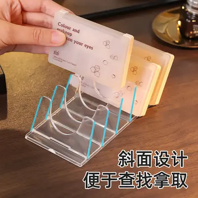 Multi-grid makeup storage box, transparent, desktop organizer