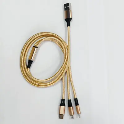 1,2 m Nylon-geflochtenes Datenkabel drei in eins Apple Type-C Android Handy-Ladekabel passend für einen bis drei - 11