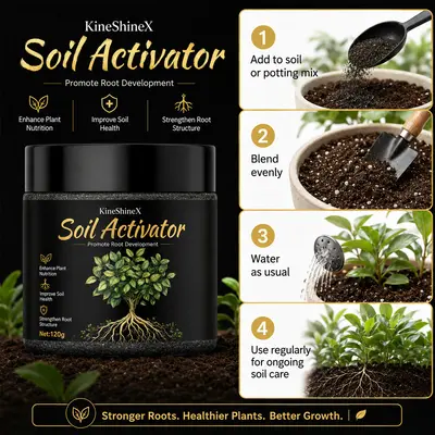 KineShineX Soil Activator, Nutrient Supplement for Garden Flowers and Plants - 3
