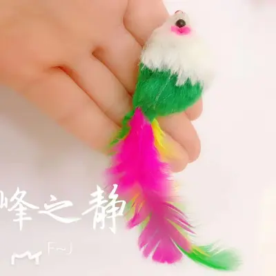 Peluş fare kedi oyuncağı, simüle edilmiş yapay evcil hayvan oyuncağı - 4