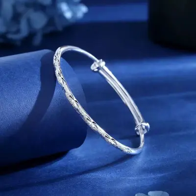 Women's bracelet, gypsophila design, silver, adjustable, versatile - 4