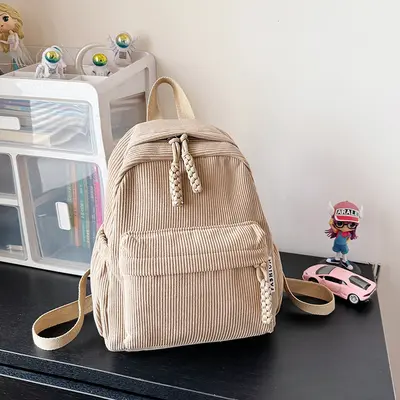 Lightweight Solid Color Large Capacity Student Backpack - 8