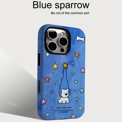 Mavi yıldız desen iPhone 17 kılıfı Apple 17 Pro Max film koruma - 7