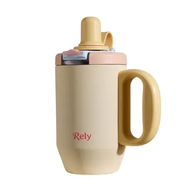 Large Capacity Insulated Cup with Straw, Dual Drinking Cup for Women